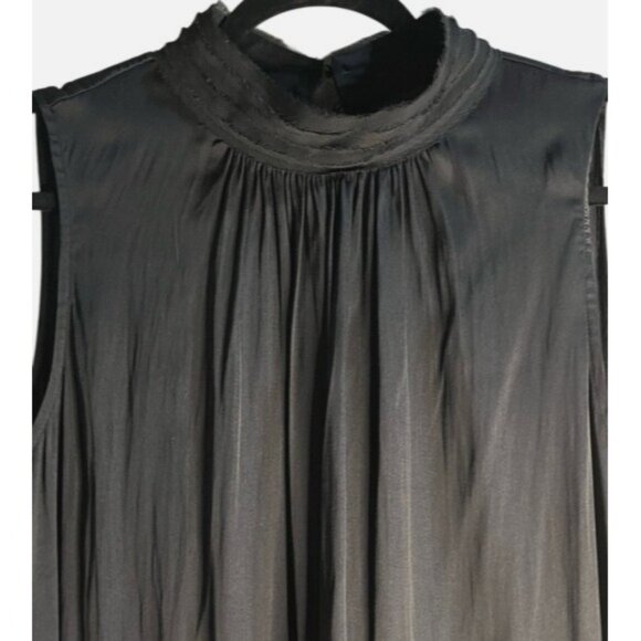 WORTHINGTON Womens Black Sleeveless Mock Neck Blouse Keyhole Back Flowing PXL - Picture 8 of 11